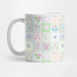 Flower & Square Pattern Mug